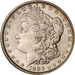 1886 Morgan Dollar. NGC MS64