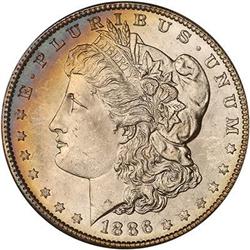 1886 Morgan Dollar. NGC MS64