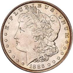 1886 Morgan Dollar. NGC MS63