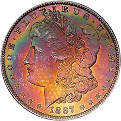 1887 Morgan Dollar. NGC MS65