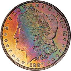1887 Morgan Dollar. NGC MS65