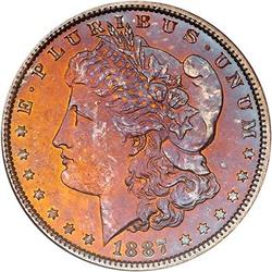 1887 Morgan Dollar. NGC MS65