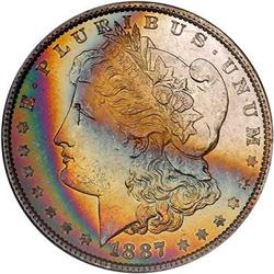 1887 Morgan Dollar. NGC MS65