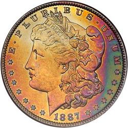 1887 Morgan Dollar. NGC MS65