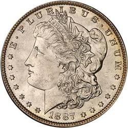 1887 Morgan Dollar. NGC MS65