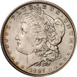 1887 Morgan Dollar. NGC MS65