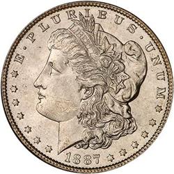 1887 Morgan Dollar. NGC MS64
