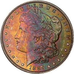 1887 Morgan Dollar. NGC MS64