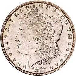 1887 Morgan Dollar. NGC MS63