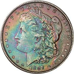 1887 Morgan Dollar. NGC MS63