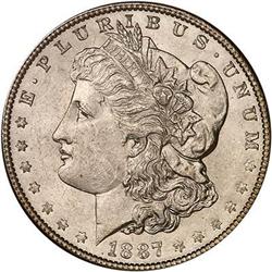 1887 Morgan Dollar. NGC MS63