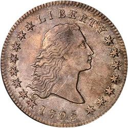 1795 Flowing Hair S$1. 2 leaves. BB-21 NGC AU55