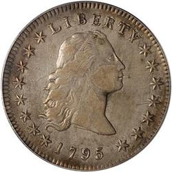 1795 Flowing Hair Dollar. 3 leaves PCGS XF40