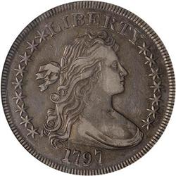 1797 Draped Bust S$1. 9X7 Sm. letters BB-72 NGC EF45