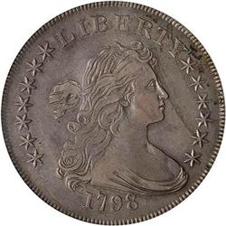 1798 Draped Bust S$1. Lg. Eagle, 5 Stripes PCGS EF40