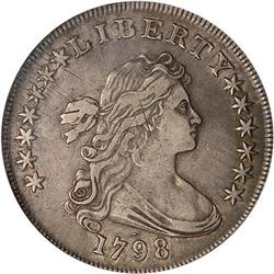 1798 Draped Bust S$1. Point 9 10 Arrows BB-107 NGC XF40