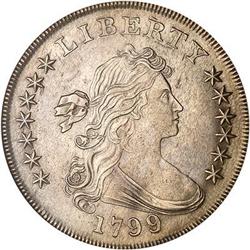 1799/8 Draped Bust S$1 15 stars on rvse NGC AU58