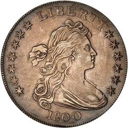 1800 Draped Bust S$1. 12 arrows PCGS AU50