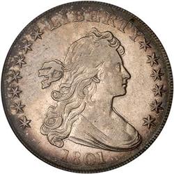 1801 Draped Bust Dollar BB212 NGC AU50
