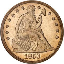 1853 Liberty Seated Dollar NGC MS64