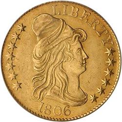 1806 $5 Capped Bust. Round 6 PCGS AU55