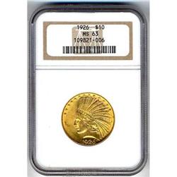 1926 $10 Indian NGC MS63