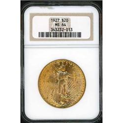 1927 $20 St. Gaudens NGC MS64