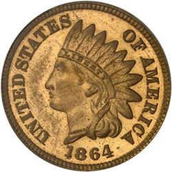 1864 Pattern 1C Copper-alum., Pl. edge J-355 PCGS MS64