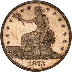 1873 Pat. T$1. Silver, reeded edge J-1322 PCGS PF63 CAM