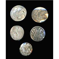 Lot of 5 Silver Drachms, Alexander The Great