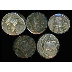 Parthian Kingdom Lot of 5 Coins