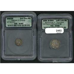 Lot of Two Greek Silver Coins