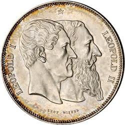 Belgium. Leopold II, 1865-1909, 1880 AU-Uncirculated