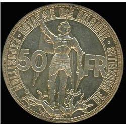 Belgium. Leopold III, 1934-1950, 50 Francs, 1935 Unc.