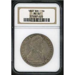 Bolivia. Republic, 1840 NGC MS 60