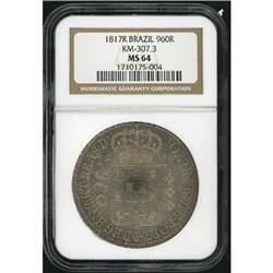 Brazil. Joao, 1799-1818, 1817 R NGC MS 64