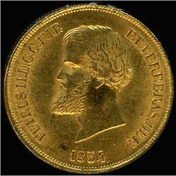 Brazil. Pedro II, 1831-1889, 1854 Uncirculated