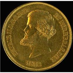 Brazil. Pedro II, 1831-1889, 1856 AU-Uncirculated