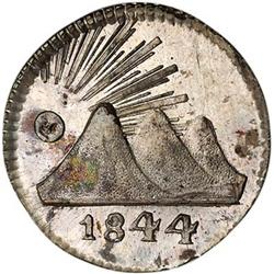 Central American Republic, 1/4 Reales, 1844G NGC MS65