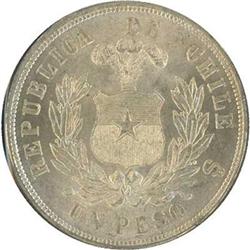 Chile. Republic, 1877 Choice Uncirculated