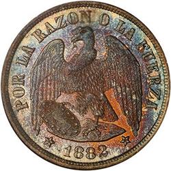 Chile. Republic, 1882 MS 64 NGC