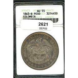 Colombia. Republic, 1863 ANACS AU 55