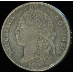 Colombia. Republic, 1888 Choice Very Fine
