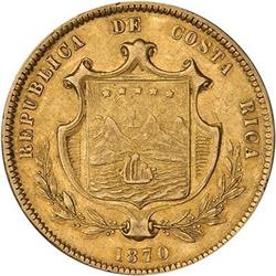 Costa Rica. Republic, 1870 AU 50 NGC