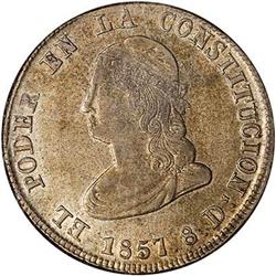 Ecuador. Republic, 1857 GJ NGC AU 50
