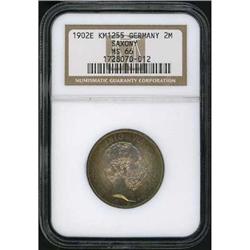 Saxony. Georg, 1902-1904, 2 Mark, 1902 E NGC MS 66