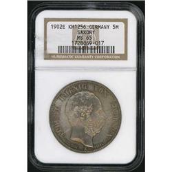 Saxony. Georg, 1902-1904, 5 Mark, 1902 E NGC MS 65