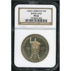 German Area. Weimar Republic, 5 Mark, 1925 A NGC PF 63