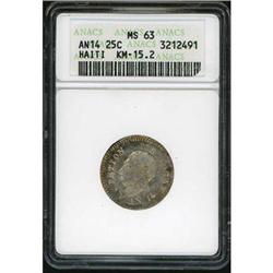 Haiti. Western Republic, An 14 (1817) ANACS MS 63