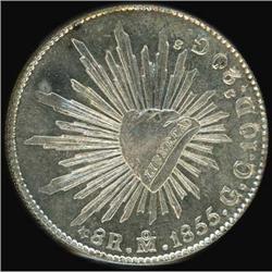 Mexico. Republic, 8 Reales, 1855 GC Brilliant Unc.
